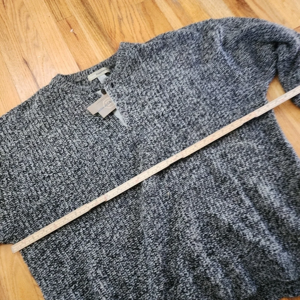 Vintage Basic Equipment Nwt Gray Black Heather Wool Blend Henley Sweater Size Xl